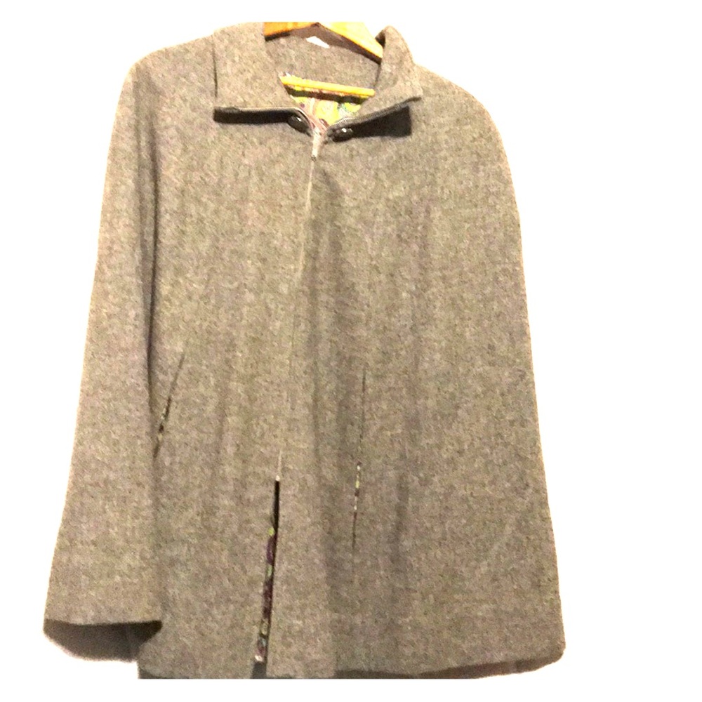 Gray wool cape